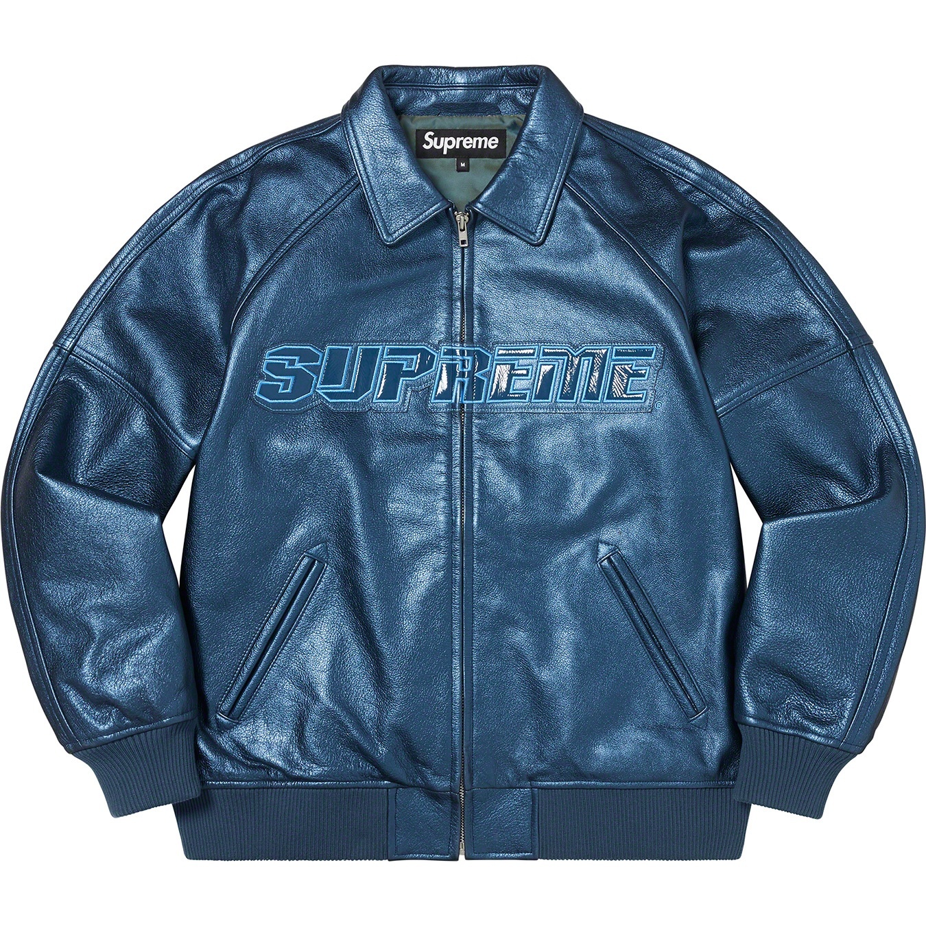 Silver Surfer Leather Varsity Jacket view 13